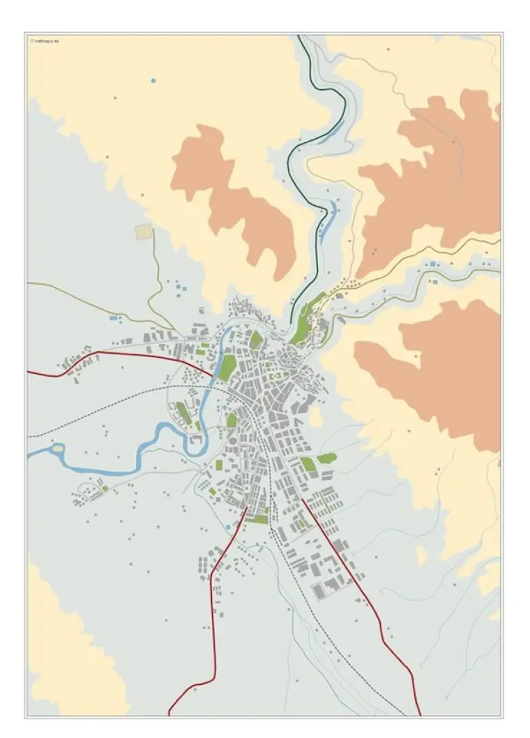 Mapa del área metropolitana de Cuenca — mudo