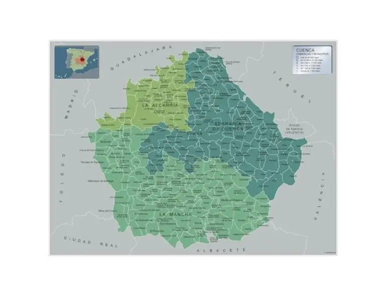 Mapa de municipios de Cuenca — con nombres
