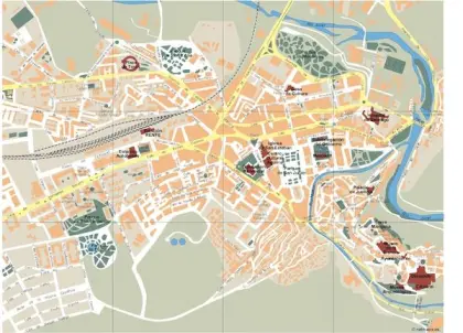 Plano vectorial de Cuenca — con calles