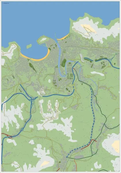 Mapa del área metropolitana de Donostia — mudo