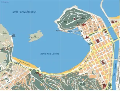 Plano vectorial de Donostia — con calles