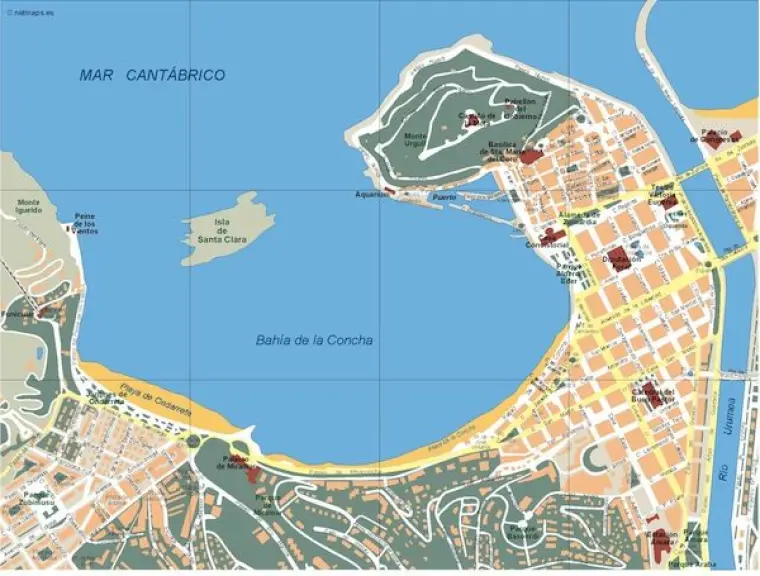 Plano vectorial de Donostia — con calles