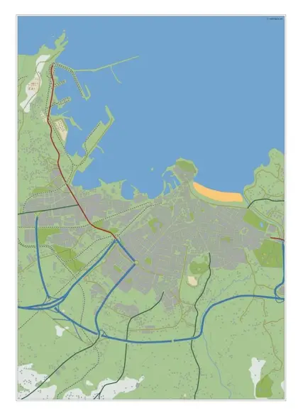 Mapa del área metropolitana de Gijon — mudo