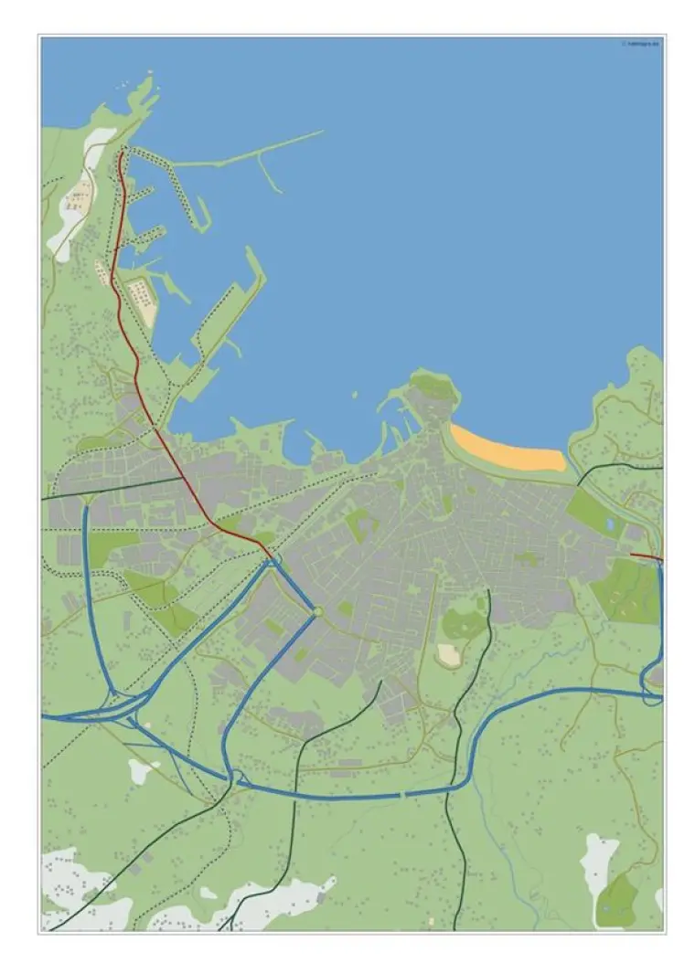 Mapa del área metropolitana de Gijon — mudo