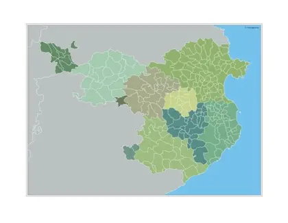 Mapa de municipios de Girona — mudo