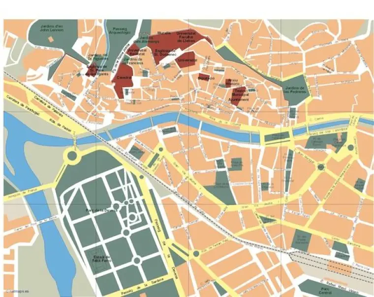 Plano vectorial de Girona — con calles