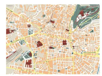 Plano vectorial de Granada — con calles