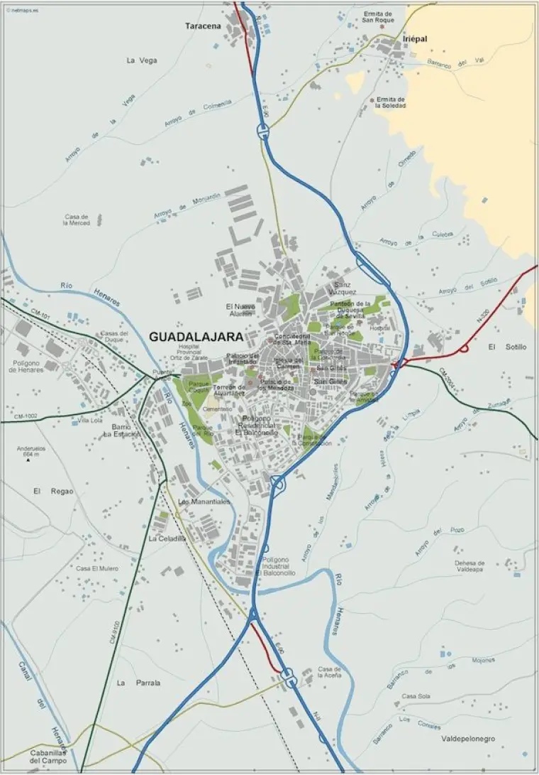 Mapa del área metropolitana de Guadalajara — vectorial