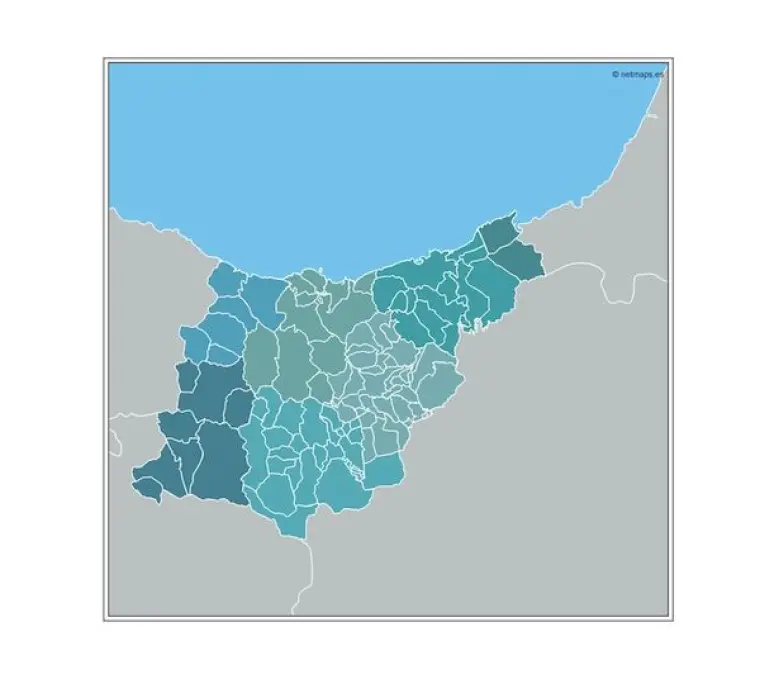 Mapa de municipios de Guipúzcoa — mudo