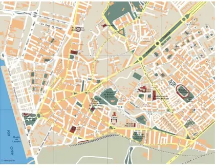 Plano vectorial de Huelva — con calles