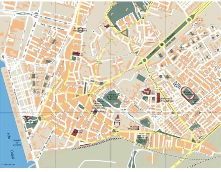Plano vectorial de Huelva — con calles