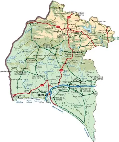 Mapa vectorial de Huelva — provincia