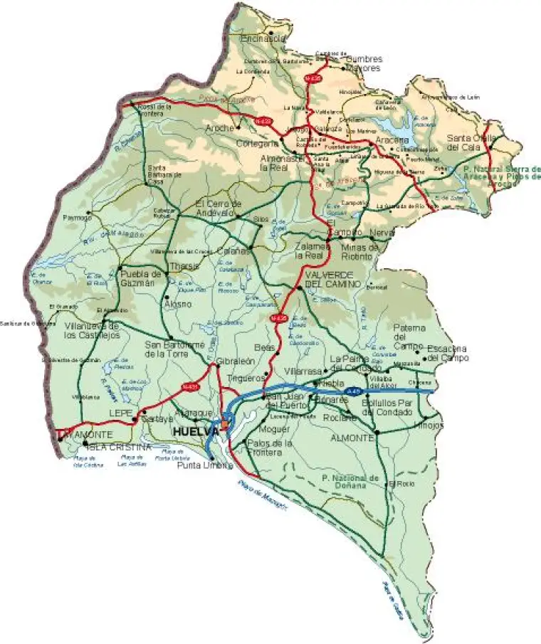Mapa vectorial de Huelva — provincia