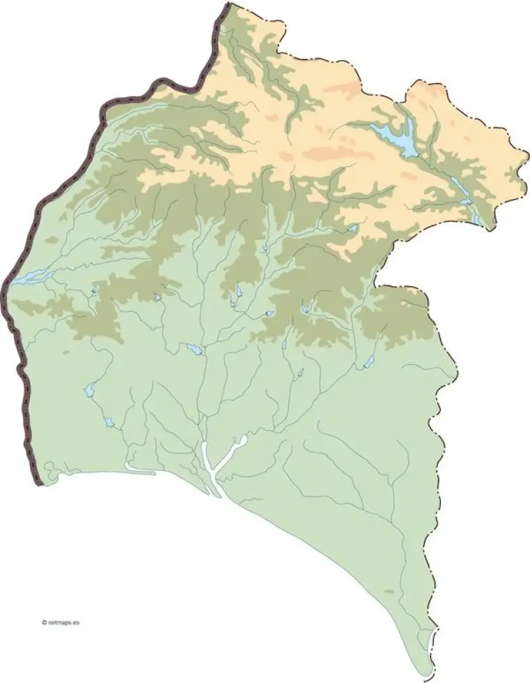 Mapa vectorial de Huelva — mudo