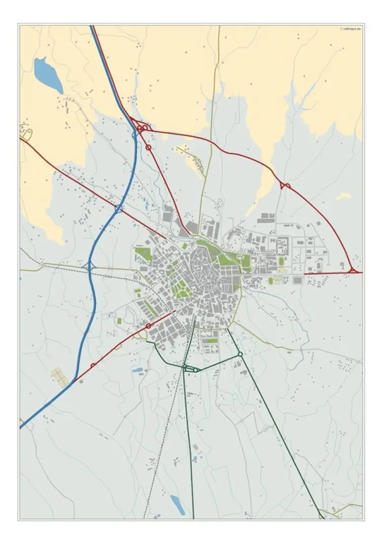 Mapa del área metropolitana de Huesca — mudo