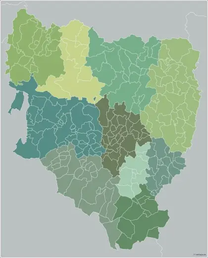 Mapa de municipios de Huesca — mudo