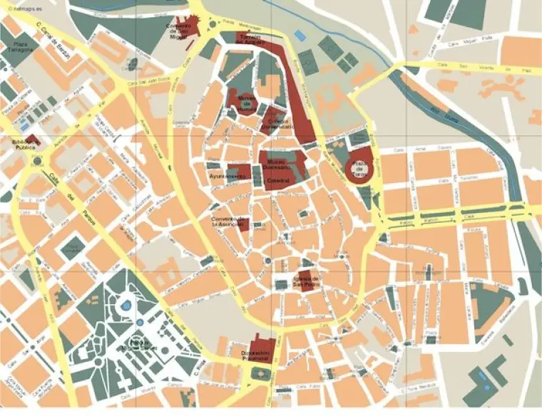 Plano vectorial de Huesca — con calles
