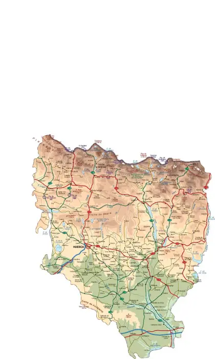 Mapa vectorial de Huesca — provincia