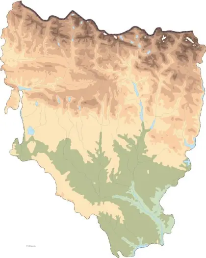 Mapa vectorial de Huesca — mudo