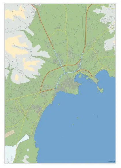 Mapa del área metropolitana de Ibiza — mudo