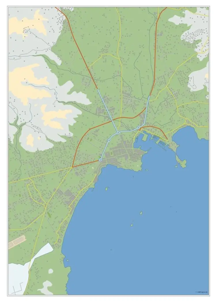 Mapa del área metropolitana de Ibiza — mudo