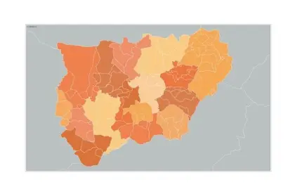 Mapa de municipios de Jaén — mudo