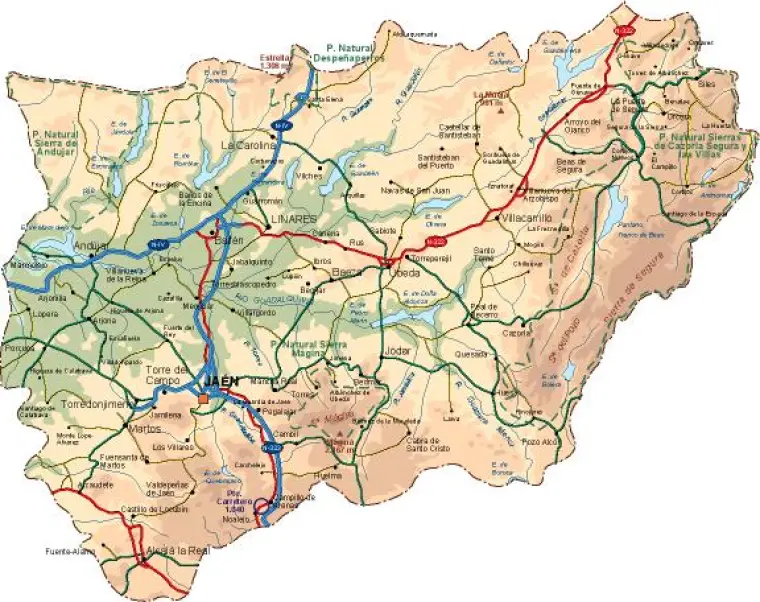 Mapa vectorial de Jaén — provincia