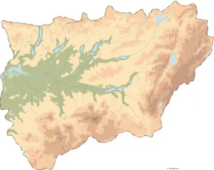 Mapa vectorial de Jaén — mudo