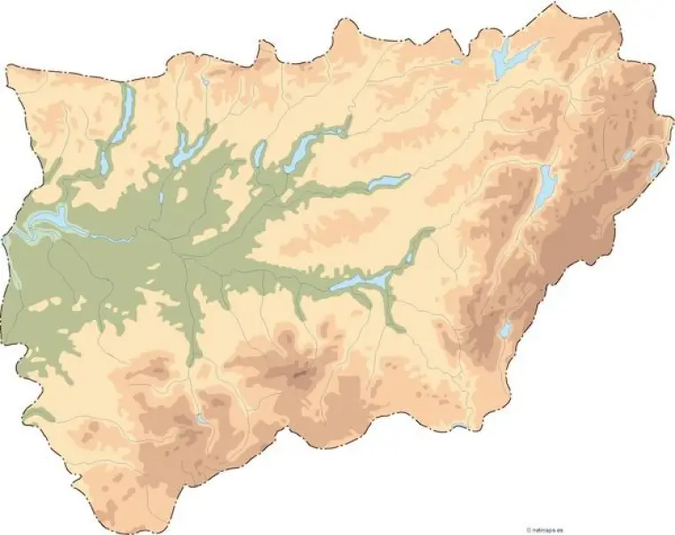 Mapa vectorial de Jaén — mudo