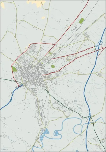 Mapa del área metropolitana de Jerez de la Frontera — mudo