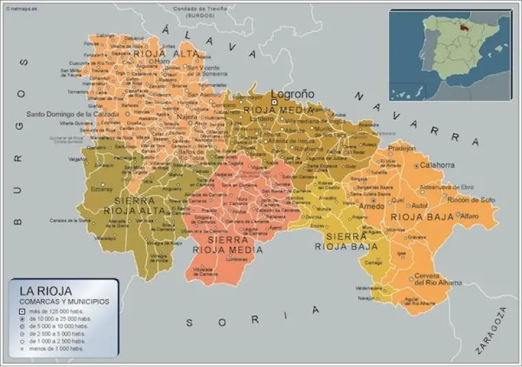 Mapa de municipios de La Rioja — con nombres