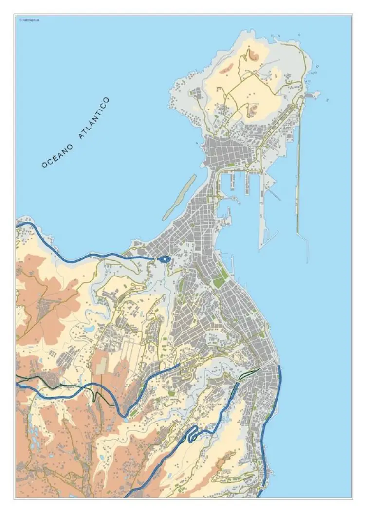 Mapa del área metropolitana de las Palmas Gran Canaria — mudo
