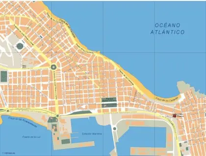 Plano vectorial de las Palmas de Gran Canaria — con calles