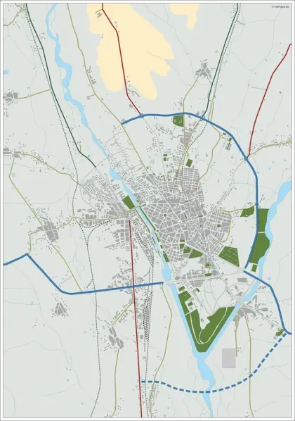 Mapa del área metropolitana de León — mudo