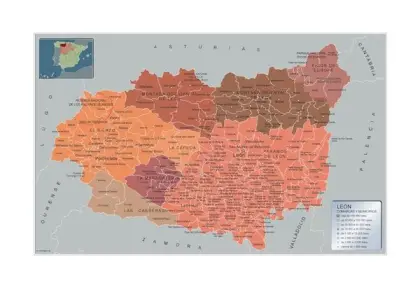 Mapa de municipios de León — con nombres