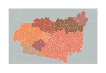 Mapa de municipios de León — mudo
