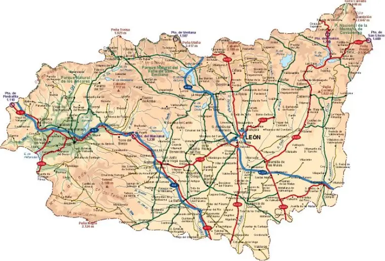 Mapa vectorial de León — provincia