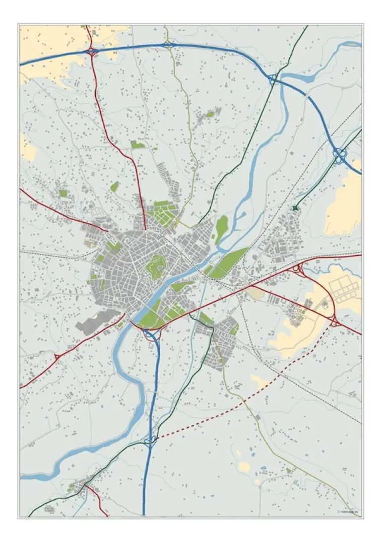 Mapa del área metropolitana de Lleida — mudo