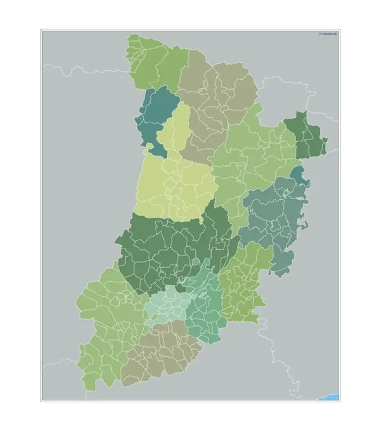 Mapa de municipios de Lleida — mudo
