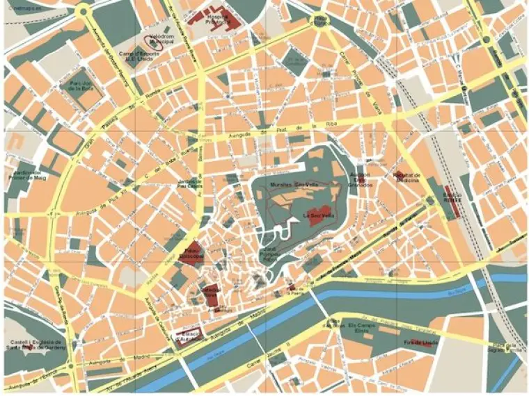 Plano vectorial de Lleida — con calles
