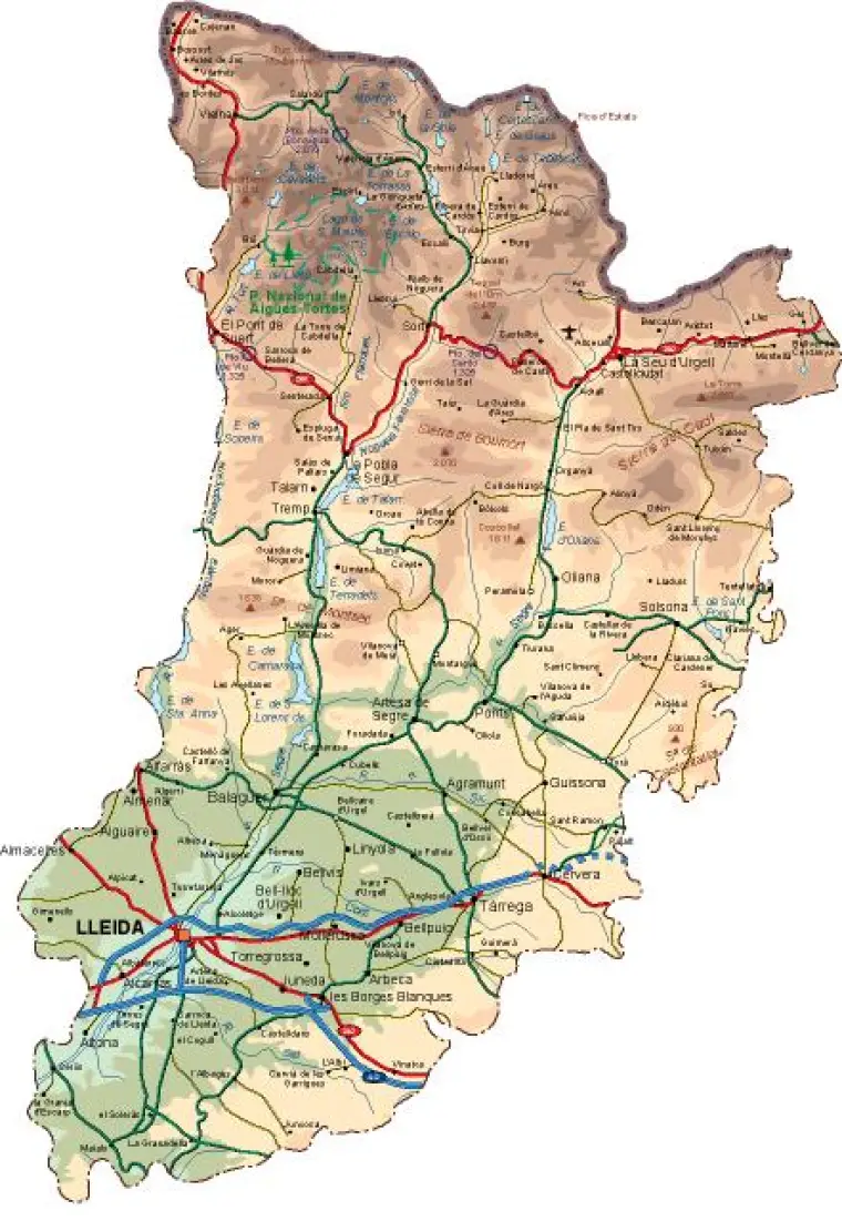 Mapa vectorial de Lleida — provincia