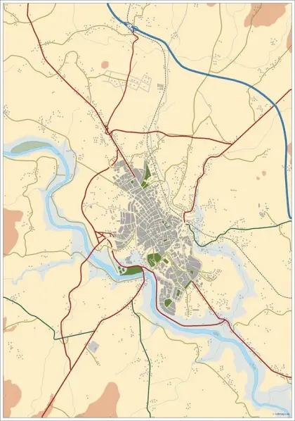 Mapa del área metropolitana de Lugo — mudo
