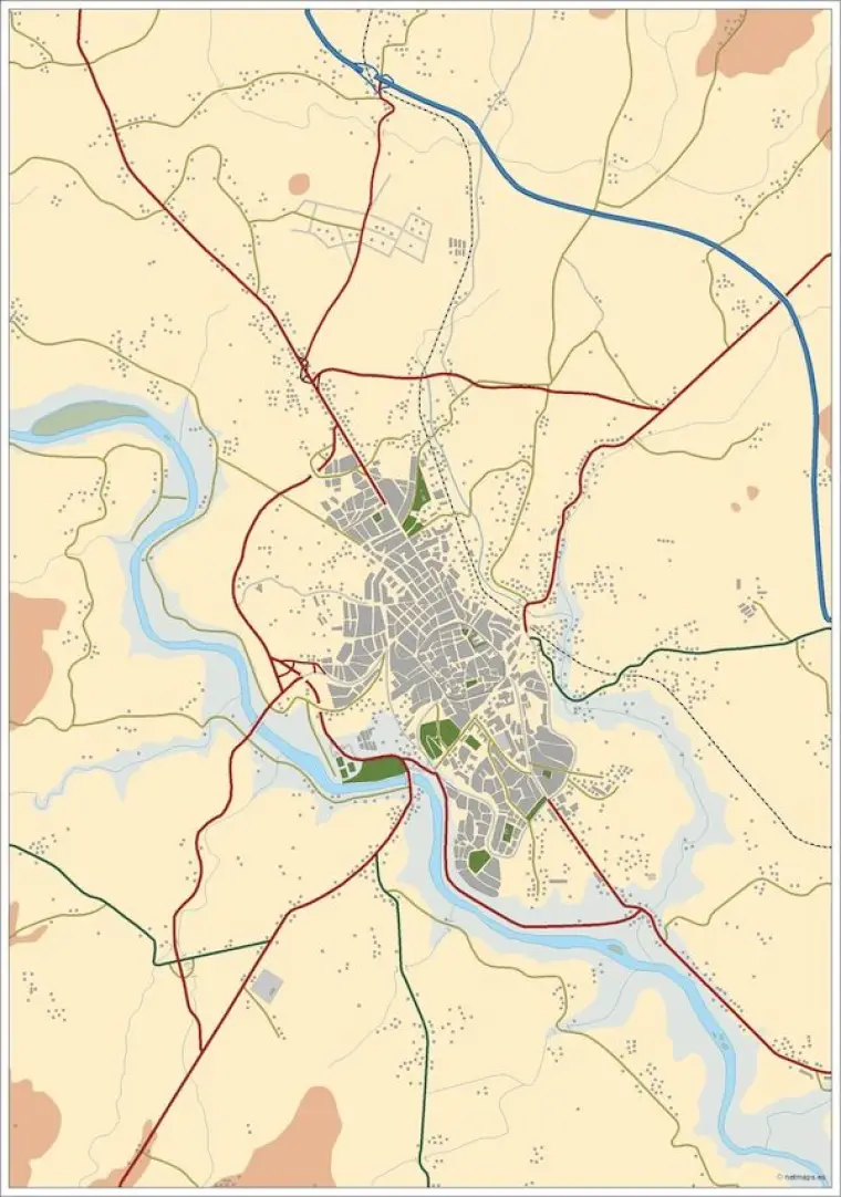 Mapa del área metropolitana de Lugo — mudo