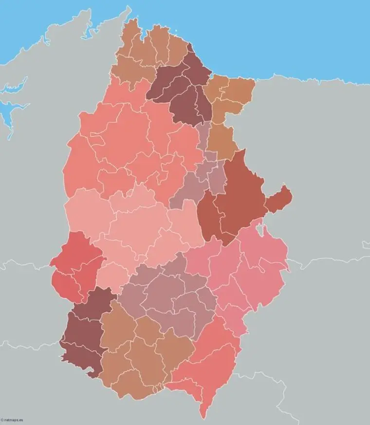 Mapa de municipios de Lugo — mudo