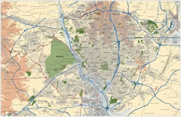 Mapa del área metropolitana de Mapa Madrid Área Vector — vectorial