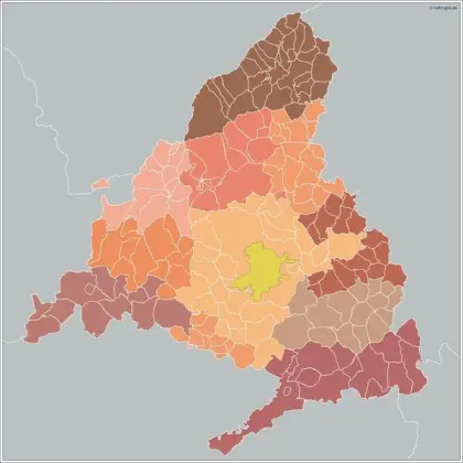 Mapa de municipios de Madrid — mudo