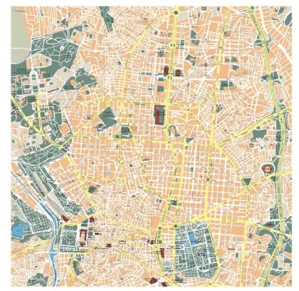 Plano vectorial de Madrid — con calles
