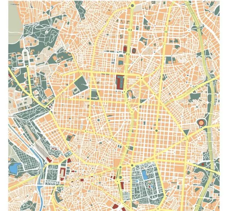 Plano vectorial de Madrid — mudo