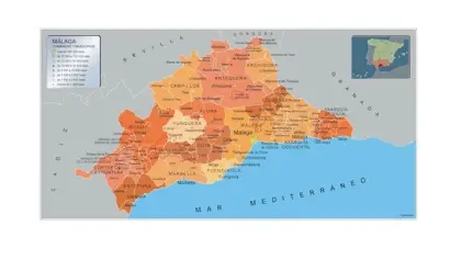 Mapa de municipios de Málaga — con nombres