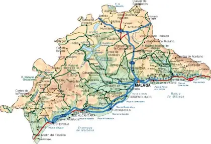 Mapa vectorial de Málaga — provincia